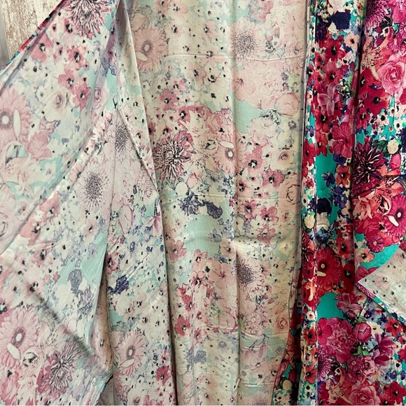 Floral Kimono Cardigan Vibrant Beach Summer Cover Vibe Plus Size 1X 2X Umgee - Picture 5 of 9